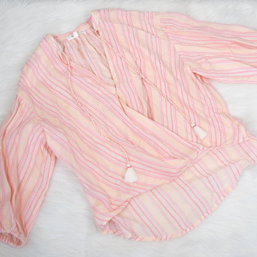 Lou & Grey Pink Striped Blouse
